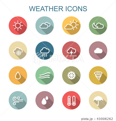 weather long shadow icons 43006262