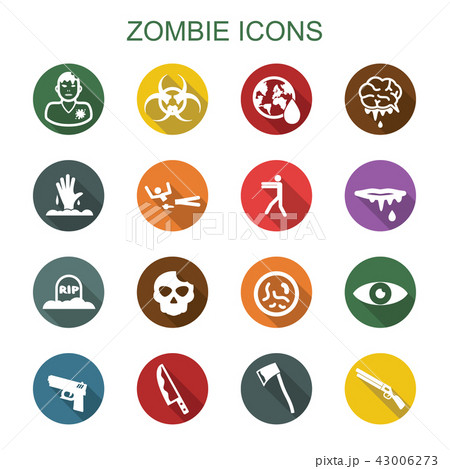zombie long shadow icons 43006273
