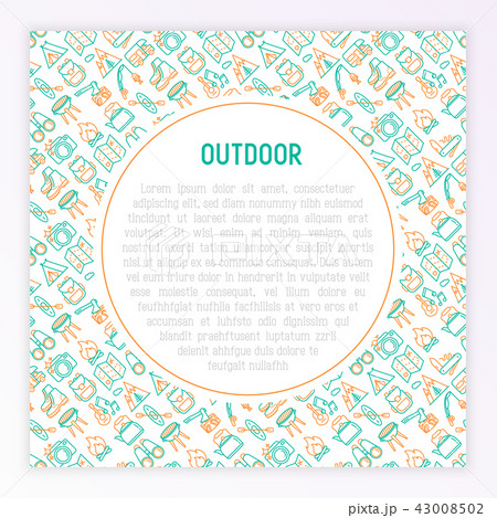 Outdoor concept with thin line icons 43008502
