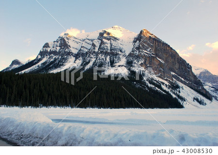 カナダのレイクルイーズと雪山 カナダのレイクルイーズと雪山 43008530