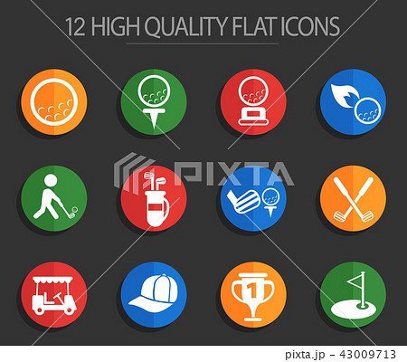 golf 12 flat icons golf 12 flat icons 43009713