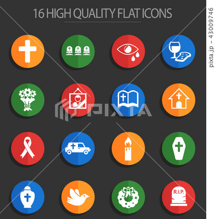 funeral services 16 flat icons funeral services 16 flat icons 43009746
