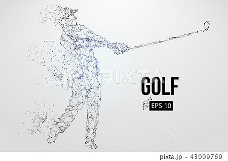 Silhouette of a golf player. Vector illustration 43009769