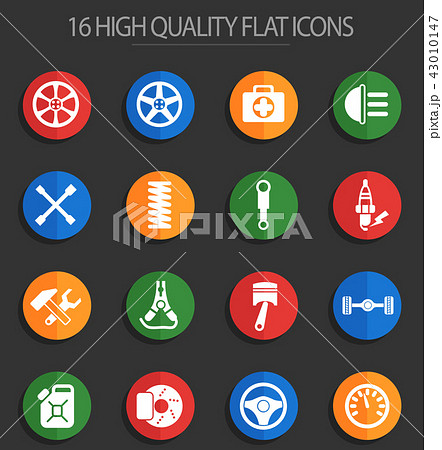 car shop 16 flat icons car shop 16 flat icons 43010147