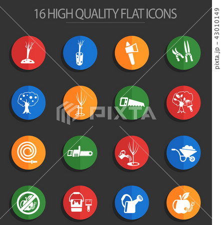 gardening 16 flat icons 43010149