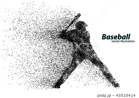 silhouette of a baseball player from particle. silhouette of a baseball player from particle. 43010414