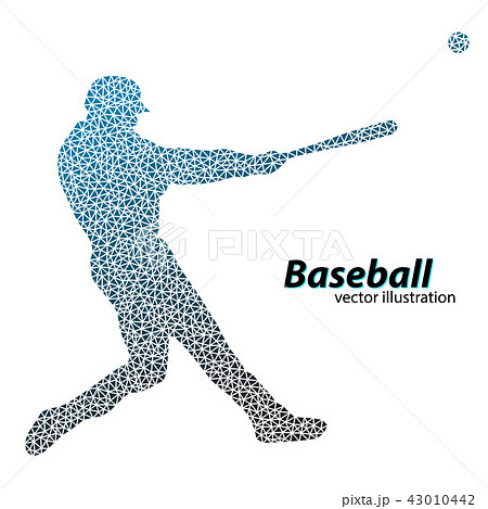 silhouette of a baseball player from triangle. 43010442