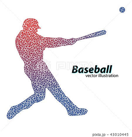 silhouette of a baseball player from triangle. 43010445