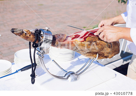 Spanish Iberian ham or Pata Negra mounted  43010778