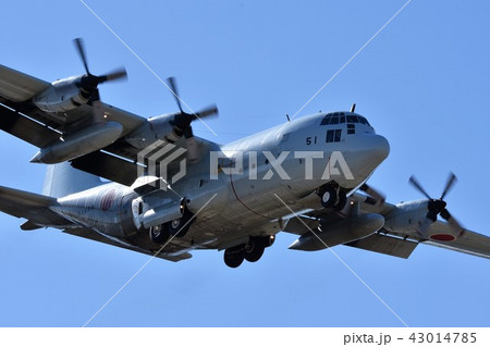 着陸する海上自衛隊のC-130R輸送機 着陸する海上自衛隊のC-130R輸送機 43014785