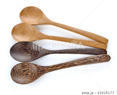 wood spoon on white background wood spoon on white background 43016177
