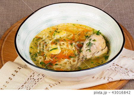 Chicken soup with leg Chicken soup with leg 43016842