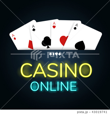 neon casino online card play vector neon casino online card play vector 43019741