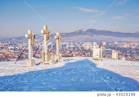 Calvary in Nitra city with Zobor hill, Slovakia Calvary in Nitra city with Zobor hill, Slovakia 43020196
