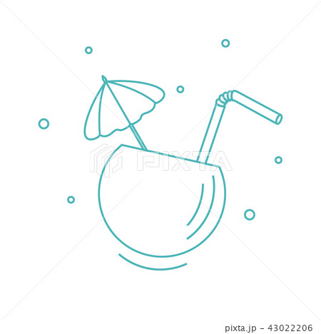 Stylized icon of the cocktail in half coconut, Stylized icon of the cocktail in half coconut, 43022206