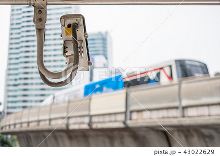CCTV camera security on skytrain station CCTV camera security on skytrain station 43022629