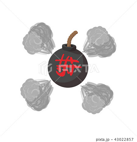 Round bomb ninja cartoon icon Round bomb ninja cartoon icon 43022857