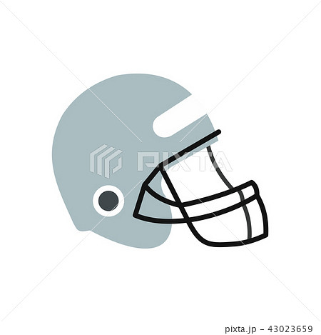 Football helmet with face mask flat icon Football helmet with face mask flat icon 43023659