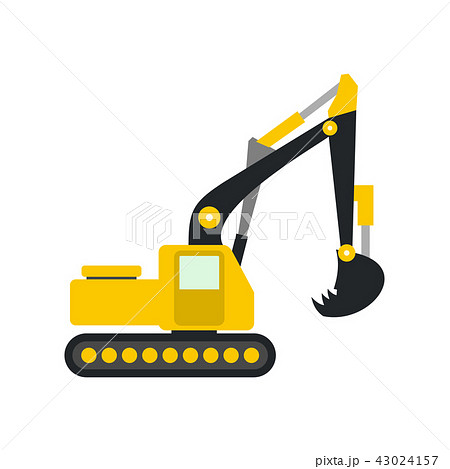 Yellow excavator flat icon Yellow excavator flat icon 43024157