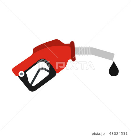 Red gas station gun flat icon 43024551