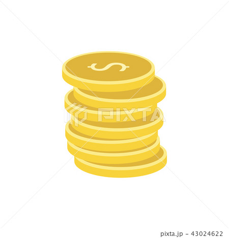Stack of gold coins flat icon Stack of gold coins flat icon 43024622