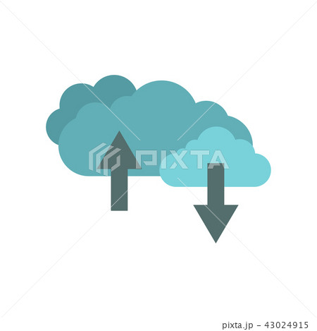 Clouds with arrows flat icon 43024915