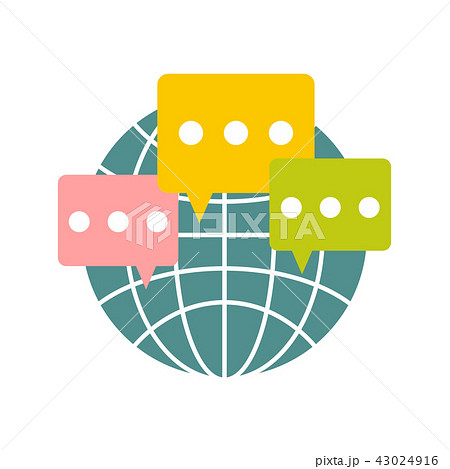 Global communication flat icon 43024916