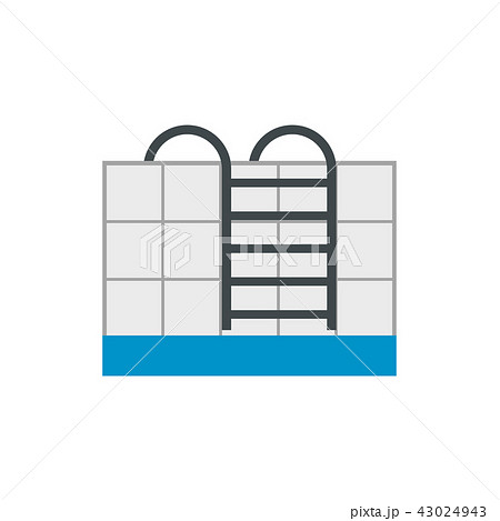 Stairs of the swimming pool flat icon Stairs of the swimming pool flat icon 43024943