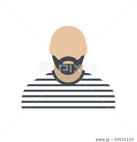 Bearded man in prison garb flat Bearded man in prison garb flat 43025120