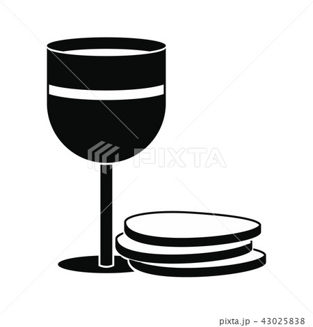 Chalice of wine and wafers icon  43025838