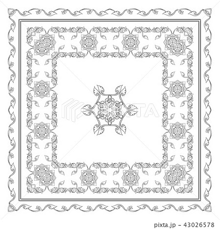 Square pattern with decorative outline elements of traditional Square pattern with decorative outline elements of traditional 43026578