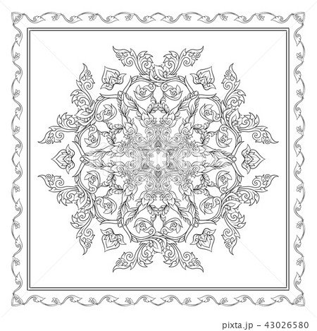 Square pattern with decorative outline elements of traditional Square pattern with decorative outline elements of traditional 43026580