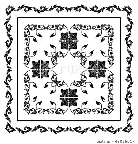 Square pattern with decorative outline elements of traditional Square pattern with decorative outline elements of traditional 43026617