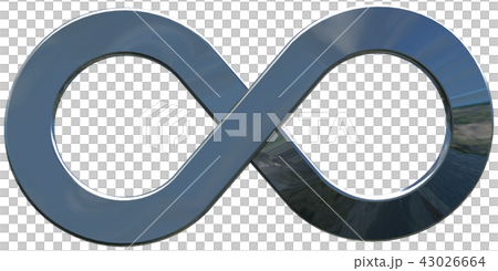 CG 3D illustration Stereoscopic design Infinite possibilities Object mark Symbol Metal metal 43026664