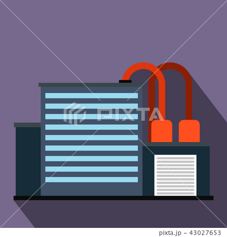 Oil refinery or chemical plant flat icon Oil refinery or chemical plant flat icon 43027653