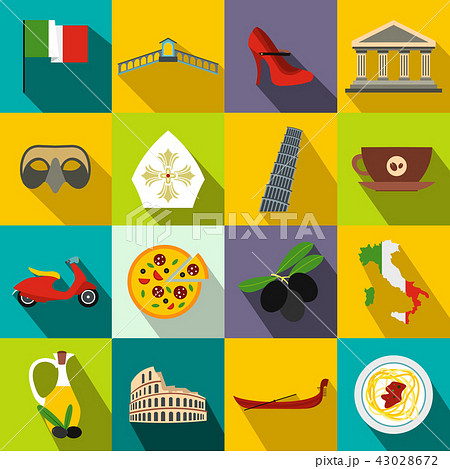 Italy flat icons Italy flat icons 43028672
