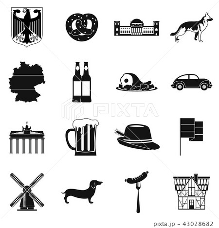 Germany black simple icons 43028682