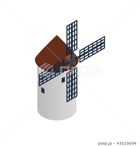 Windmill icon, isometric 3d style  43029094