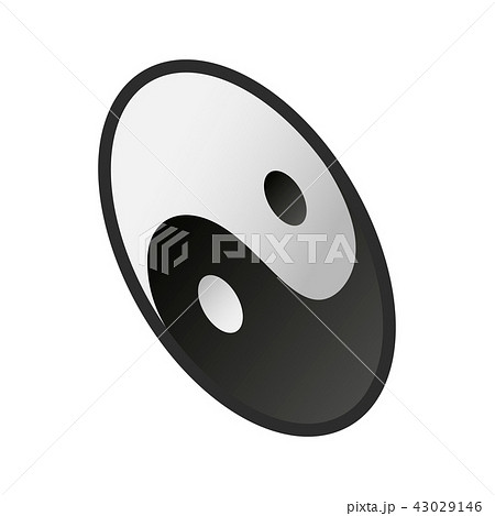 Ying yang icon, isometric 3d style Ying yang icon, isometric 3d style 43029146