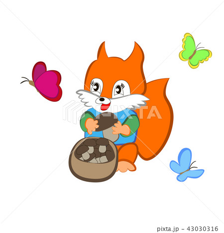 Cute cartoon squirrel. 43030316