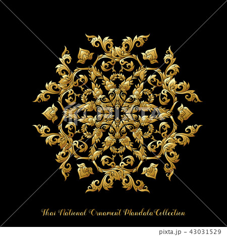 Gold mandala of traditional Thai ornament. Stock illustration. Gold mandala of traditional Thai ornament. Stock illustration. 43031529