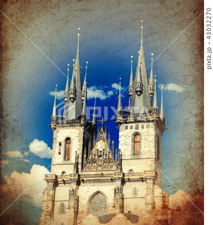 old church in gothic architecture style old church in gothic architecture style 43032270