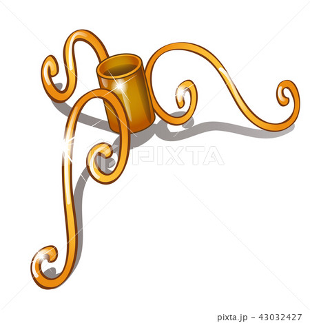 Christmas tree stand made of gold isolated on a white background. Vector cartoon close-up 43032427