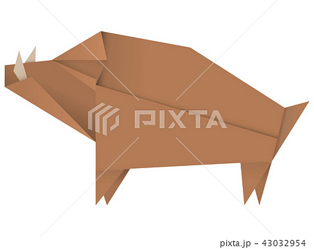 猪 折り紙 のイラスト素材