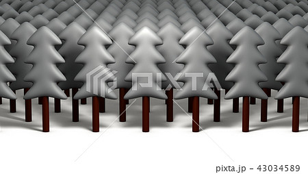 密集した冬の針葉樹林 43034589