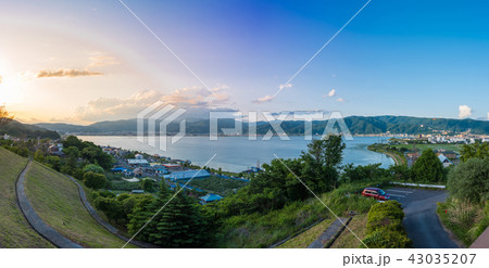 Panorama view of Suwa lake in Nagano, Japan  43035207