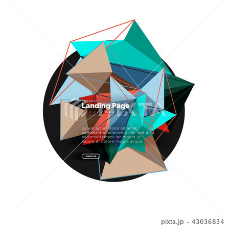 Polygonal geometric design, abstract shape made of triangles, trendy background Polygonal geometric design, abstract shape made of triangles, trendy background 43036834