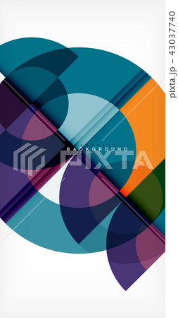Minimal circle abstract background design, multicolored template for business or technology 43037740