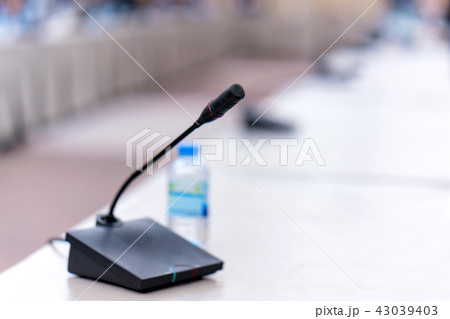 Microphone in meeting room for a conference Microphone in meeting room for a conference 43039403