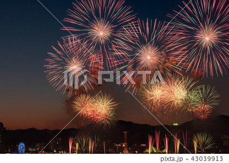 みなと神戸海上花火大会の写真素材